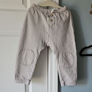 Zara Kids Light Gray Textured Cotton Joggers